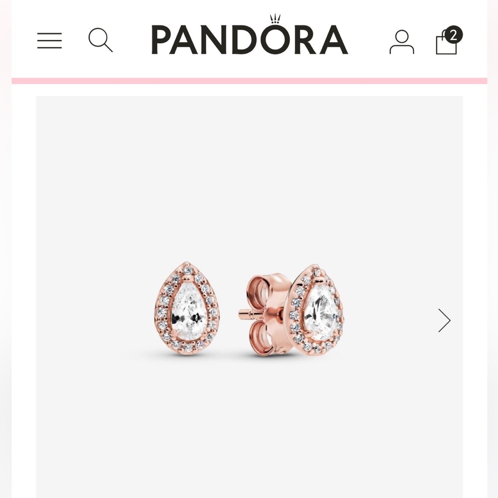 Pandora Rose Gold Teardrop Cubic Zirconia Stud Earrings